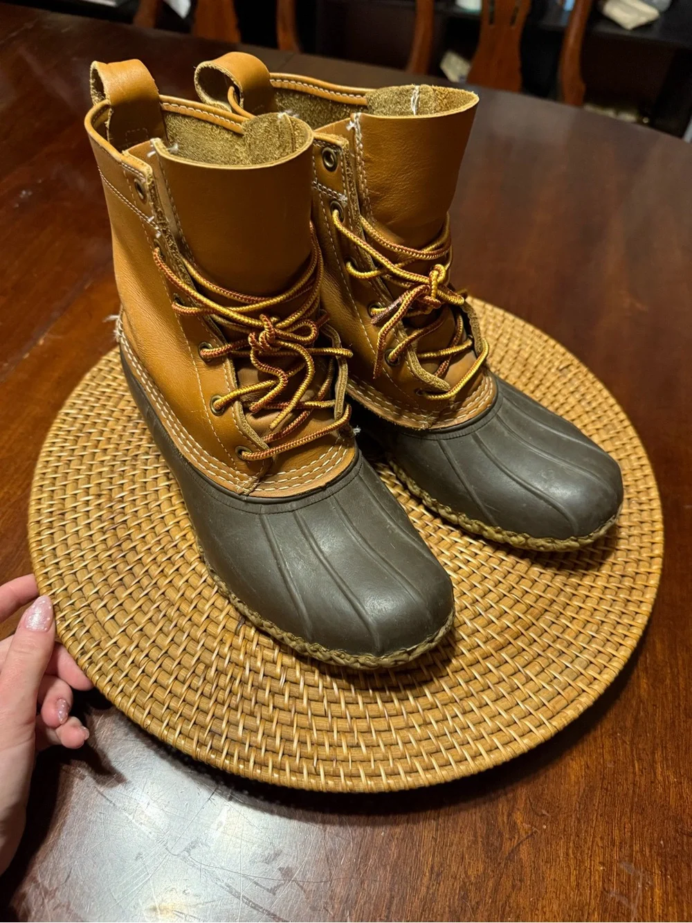 L.L. Bean Brown and Dark Women’s Winter/Rain Boots Duck - Picture 1 of 11